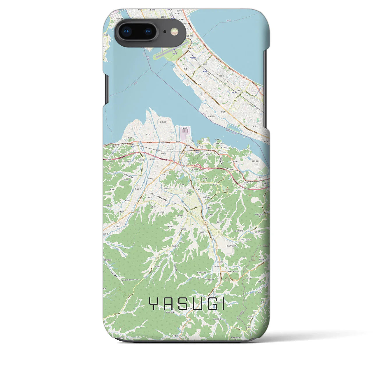 【安来（島根県）】地図柄iPhoneケース（バックカバータイプ）