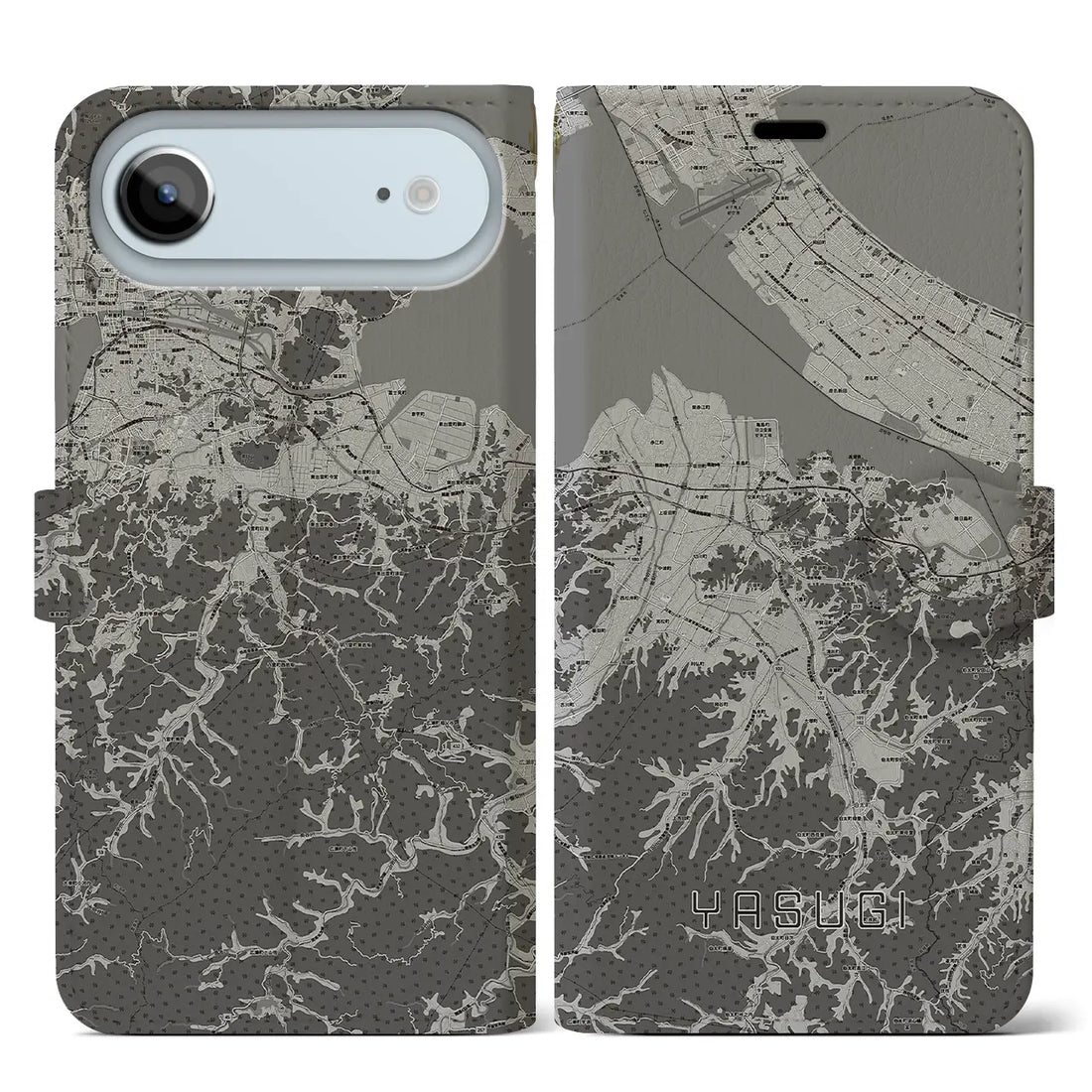 【安来（島根県）】地図柄iPhoneケース（手帳タイプ）