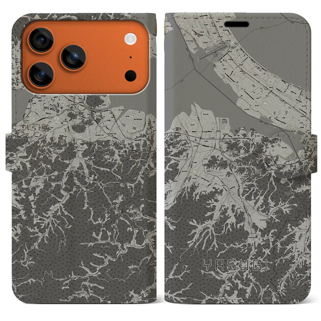 【安来(島根県)】地図柄iPhoneケース(手帳タイプ)