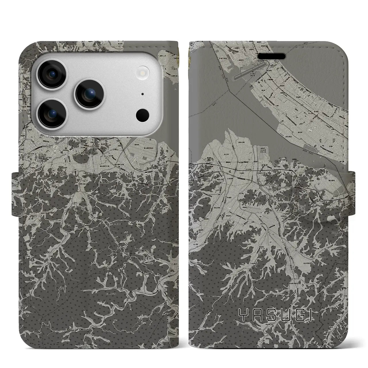 【安来（島根県）】地図柄iPhoneケース（手帳タイプ）