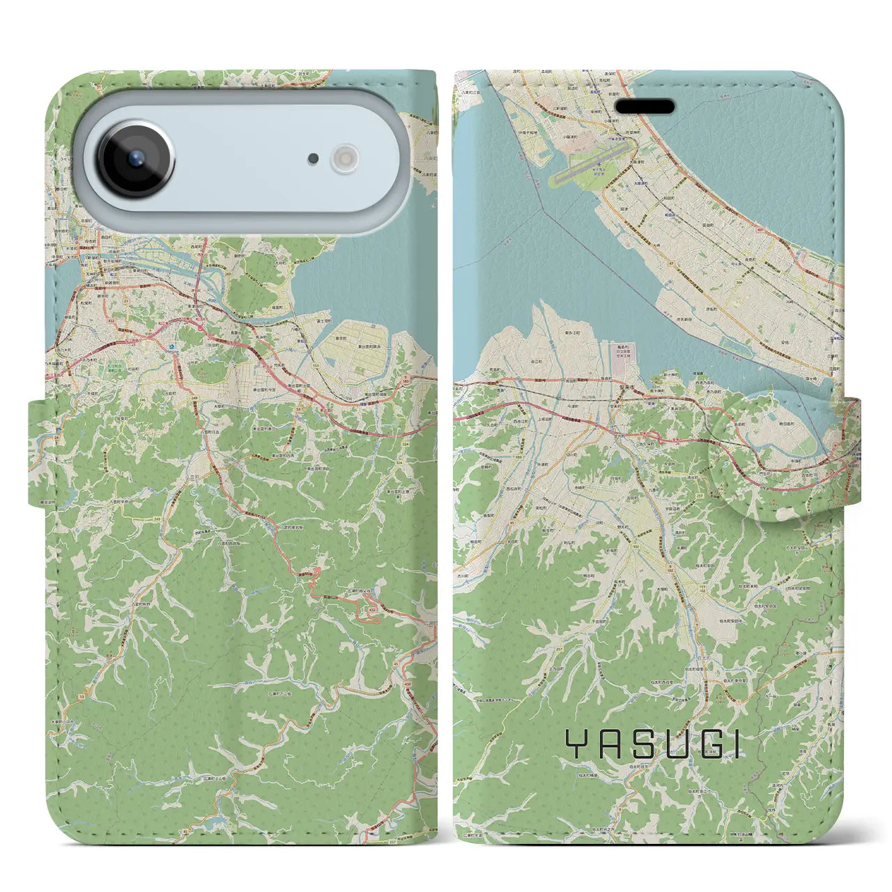 【安来（島根県）】地図柄iPhoneケース（手帳タイプ）