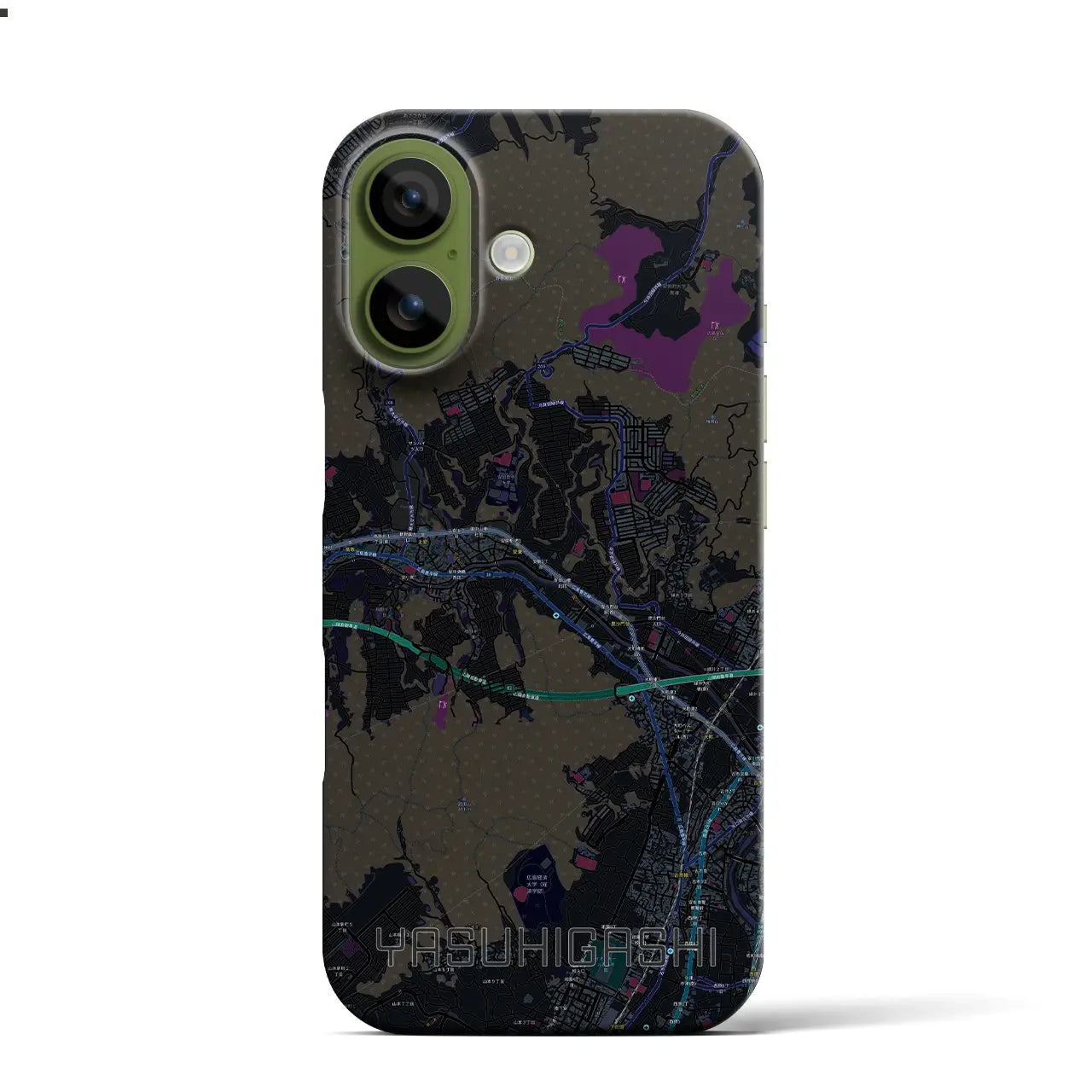 【安東（広島県）】地図柄iPhoneケース（バックカバータイプ）