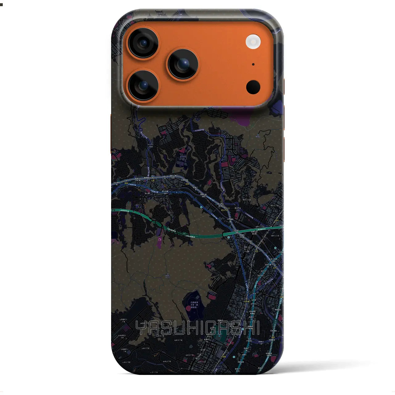 【安東（広島県）】地図柄iPhoneケース（バックカバータイプ）