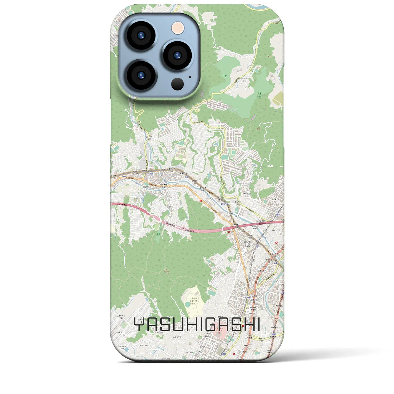 【安東（広島県）】地図柄iPhoneケース（バックカバータイプ）