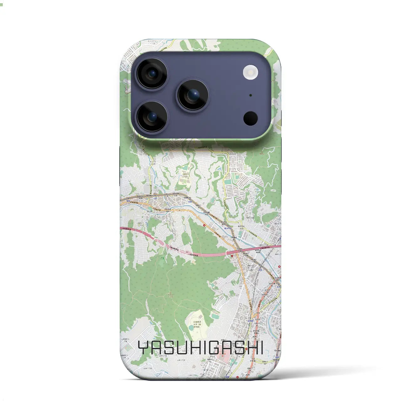 【安東（広島県）】地図柄iPhoneケース（バックカバータイプ）