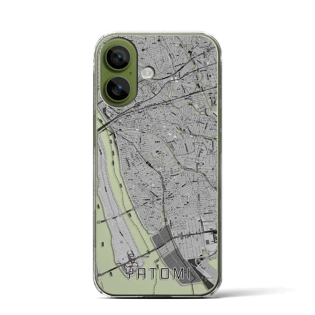 【弥富（愛知県）】地図柄iPhoneケース（クリアタイプ）モノトーン・iPhone 17 Pro Max 用