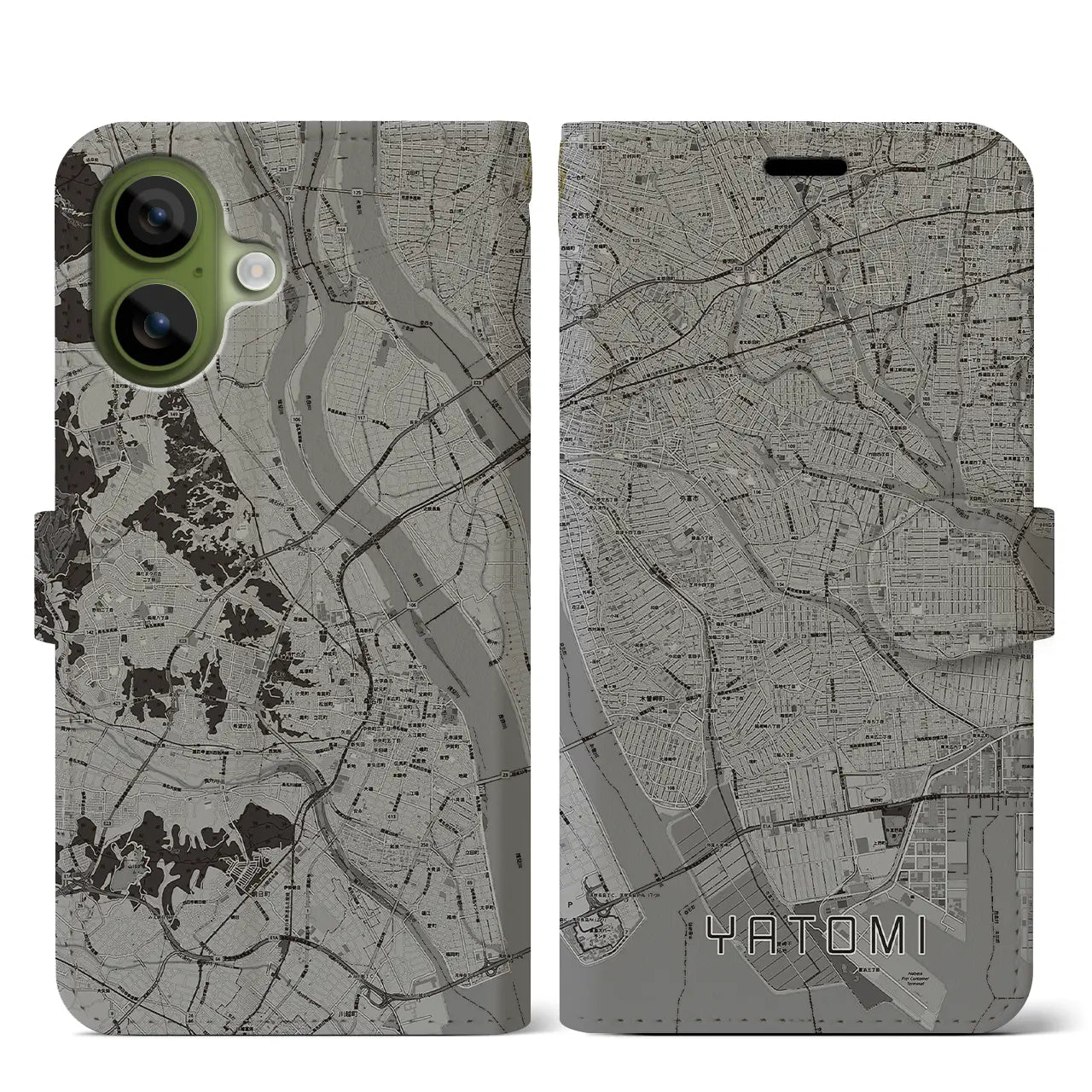 【弥富（愛知県）】地図柄iPhoneケース（手帳タイプ）