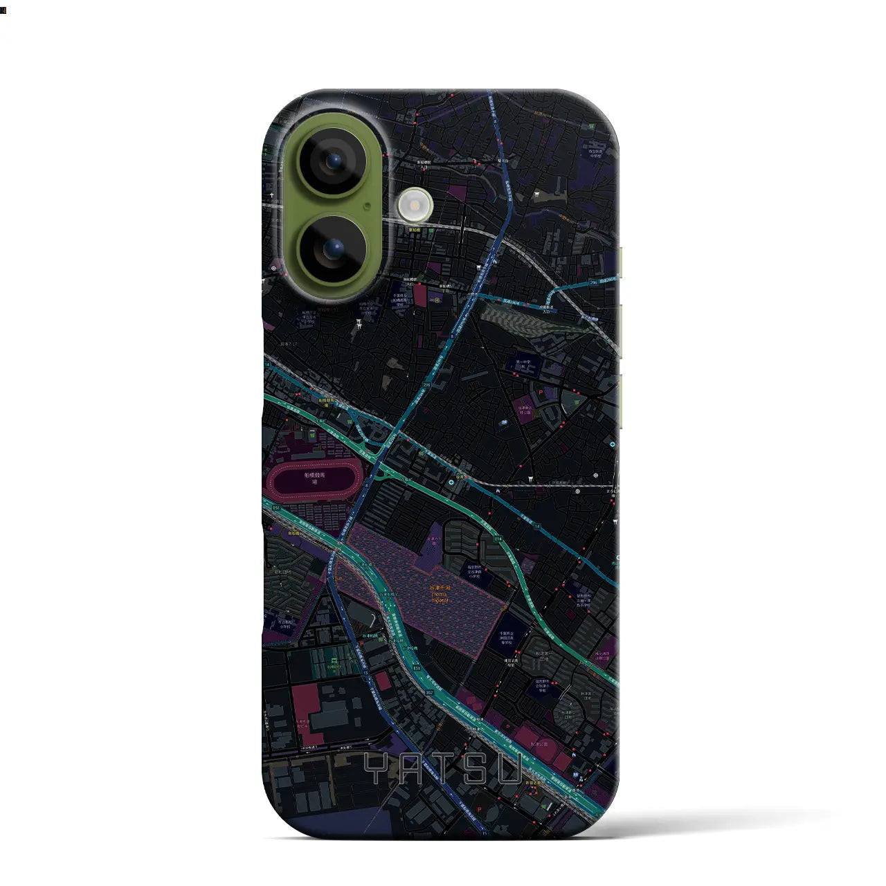 【谷津（千葉県）】地図柄iPhoneケース（バックカバータイプ）