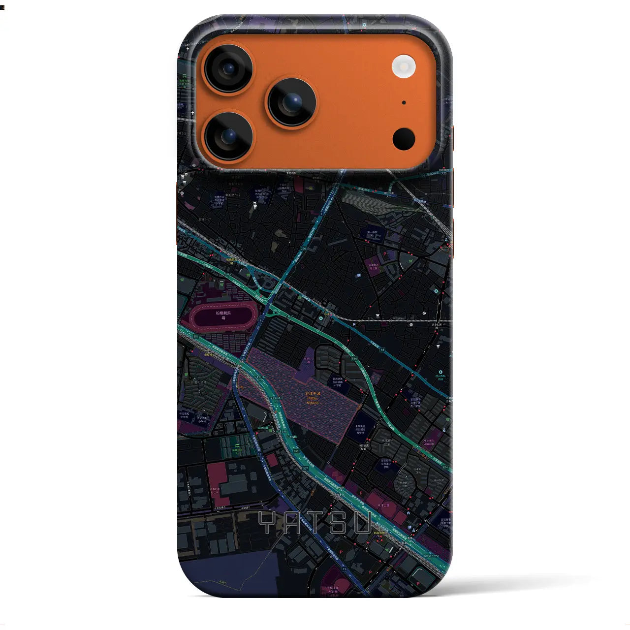 【谷津（千葉県）】地図柄iPhoneケース（バックカバータイプ）