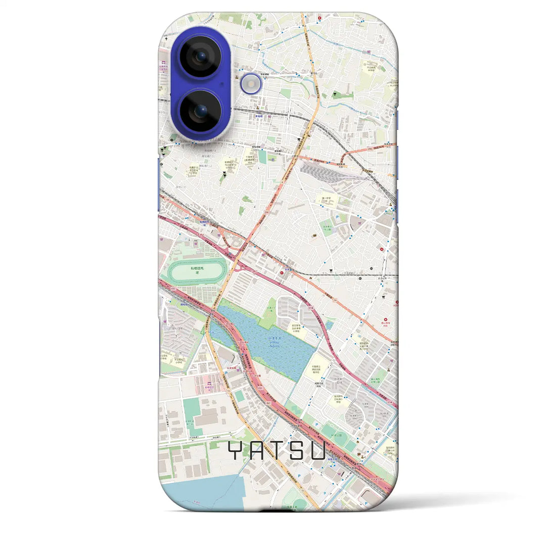 【谷津(千葉県)】地図柄iPhoneケース(バックカバータイプ)ナチュラル・iPhone 16 Pro Max 用