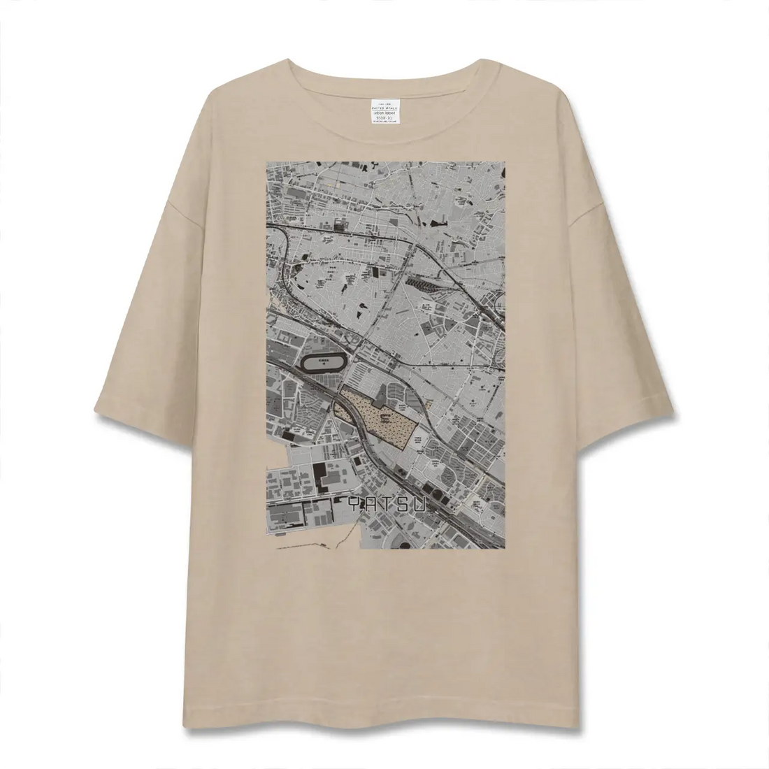 【谷津（千葉県）】地図柄ビッグシルエットTシャツ