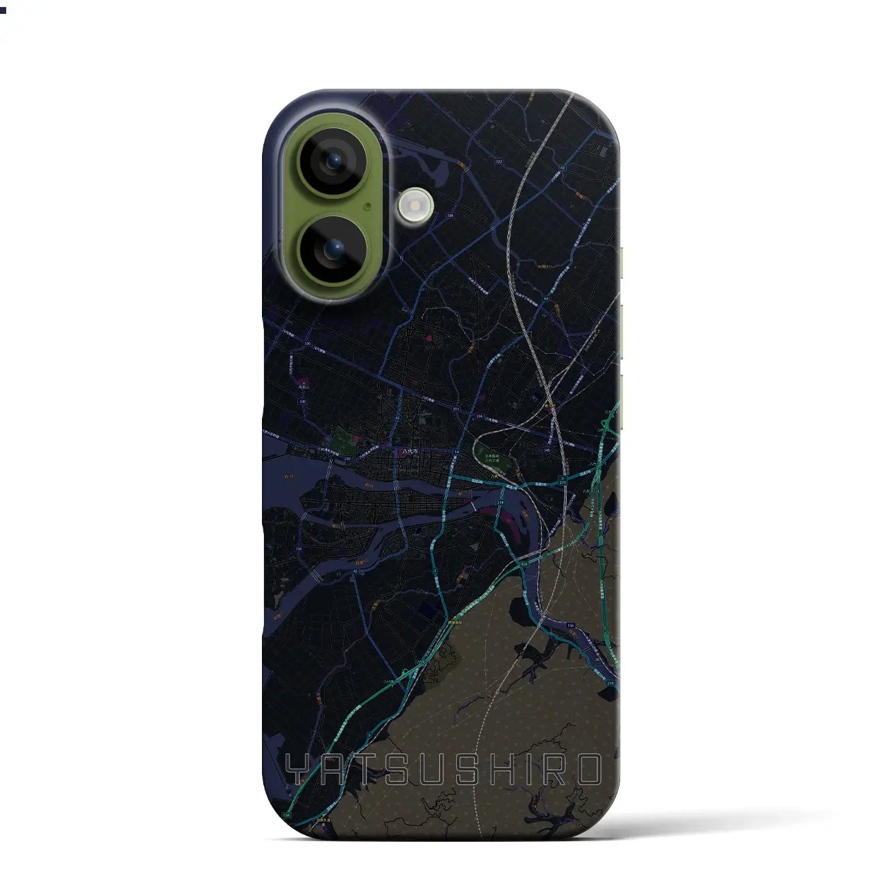 【八代（熊本県）】地図柄iPhoneケース（バックカバータイプ）