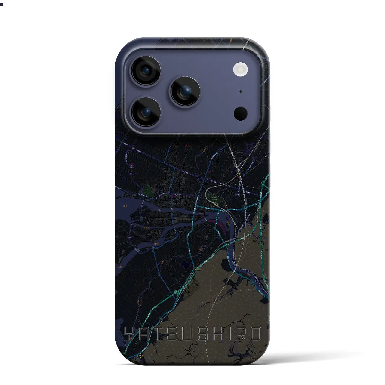 【八代（熊本県）】地図柄iPhoneケース（バックカバータイプ）