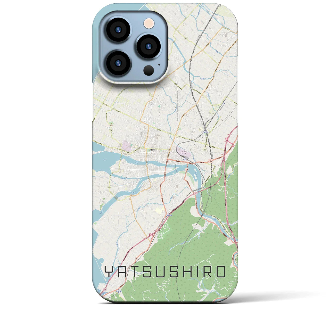 【八代（熊本県）】地図柄iPhoneケース（バックカバータイプ）