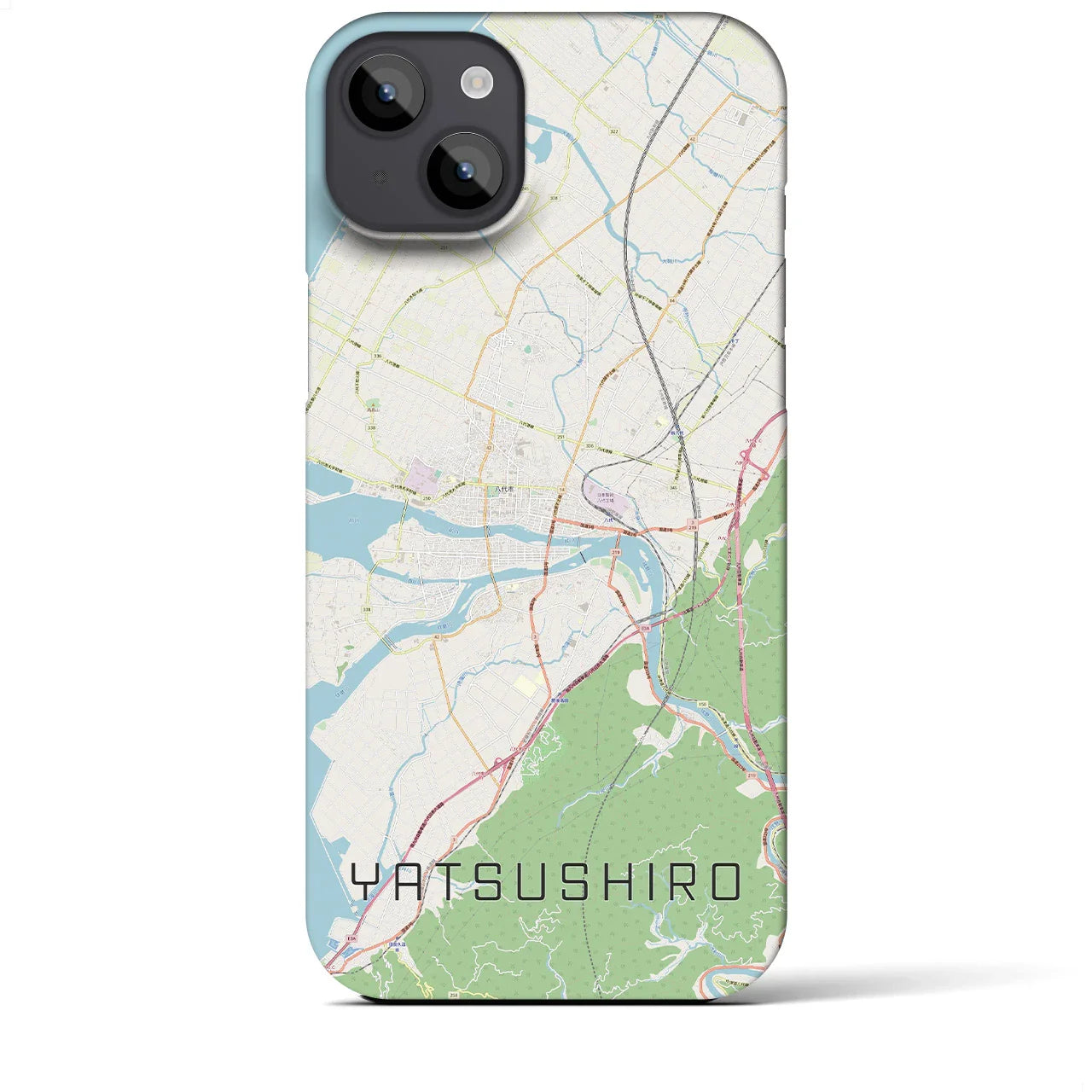 【八代（熊本県）】地図柄iPhoneケース（バックカバータイプ）