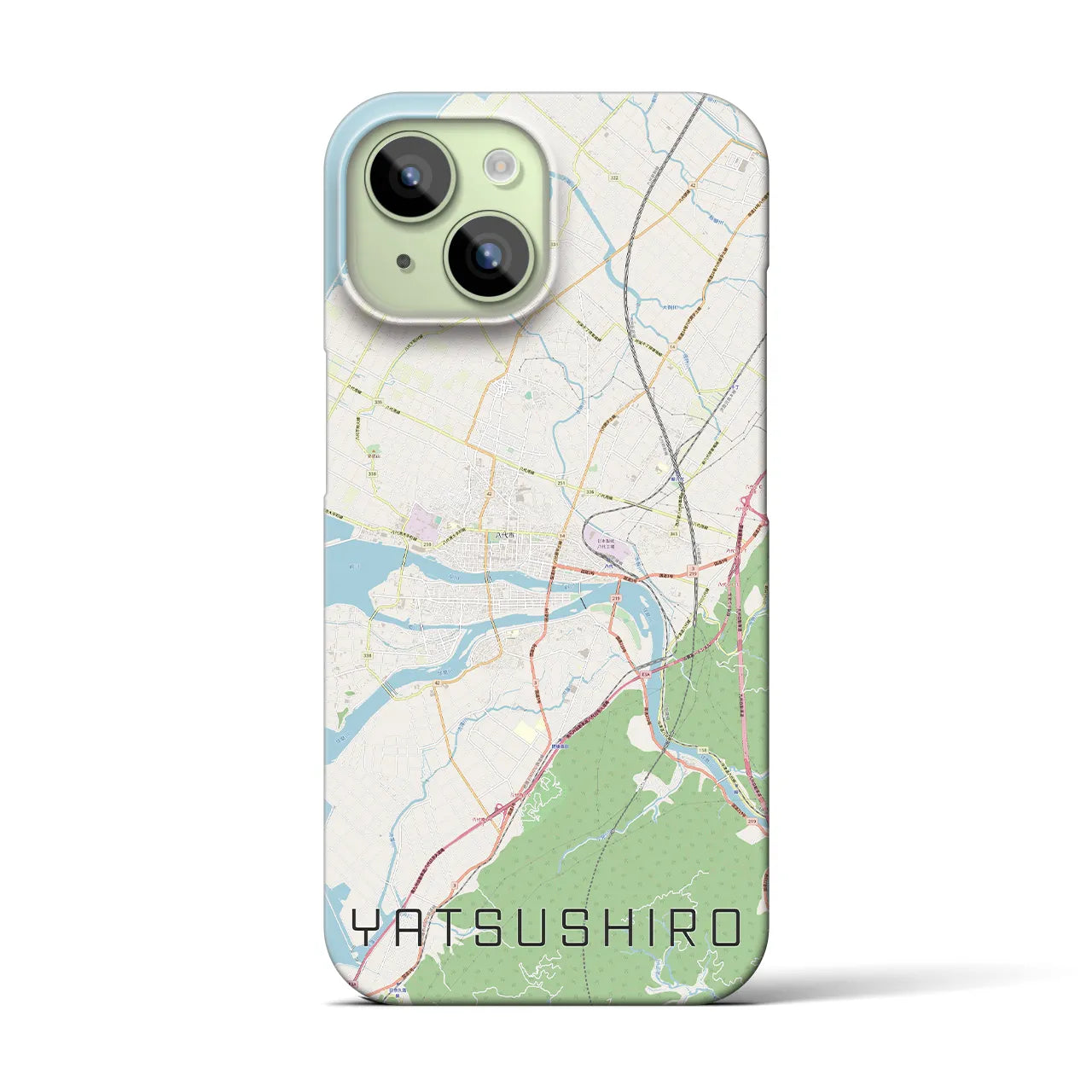 【八代（熊本県）】地図柄iPhoneケース（バックカバータイプ）