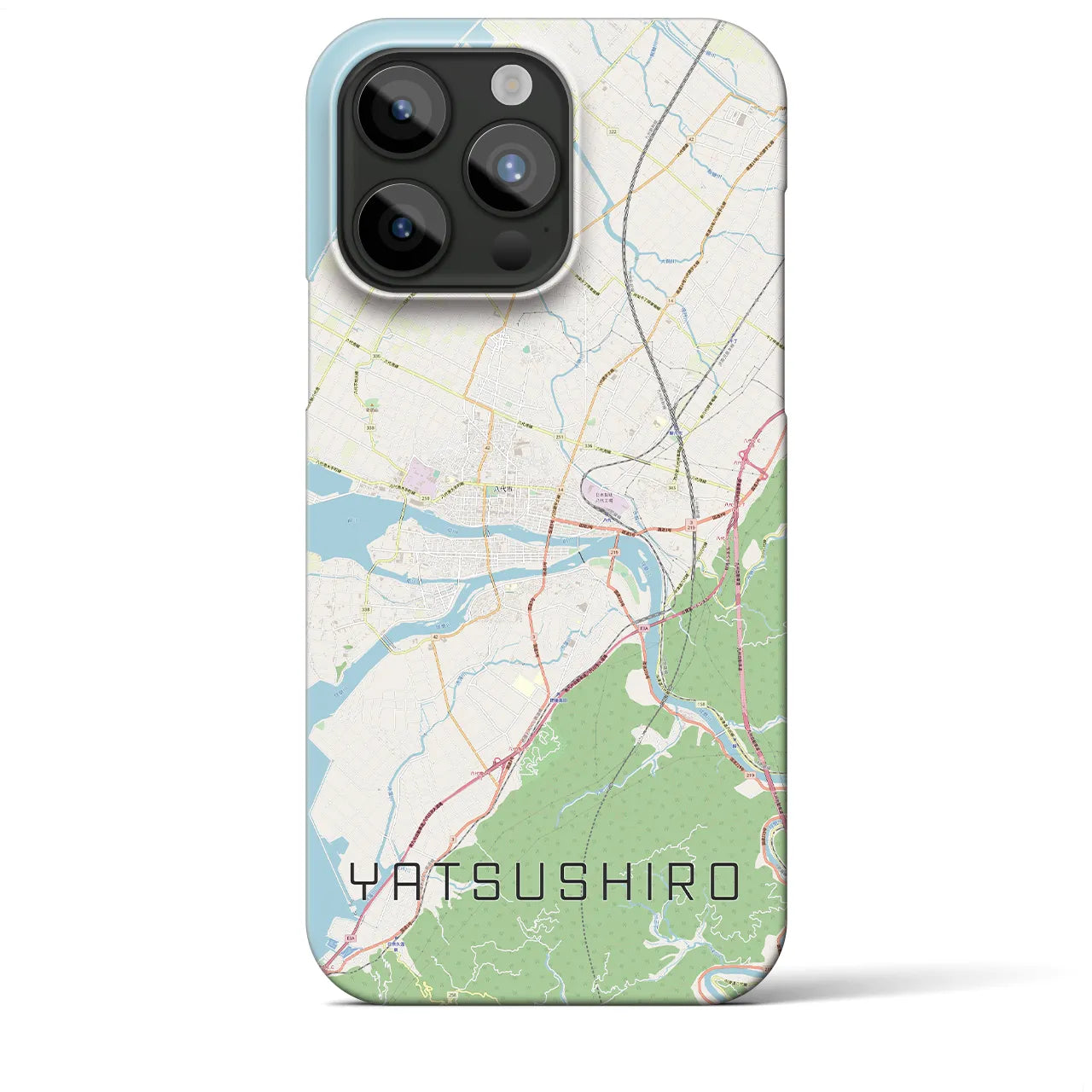 【八代（熊本県）】地図柄iPhoneケース（バックカバータイプ）