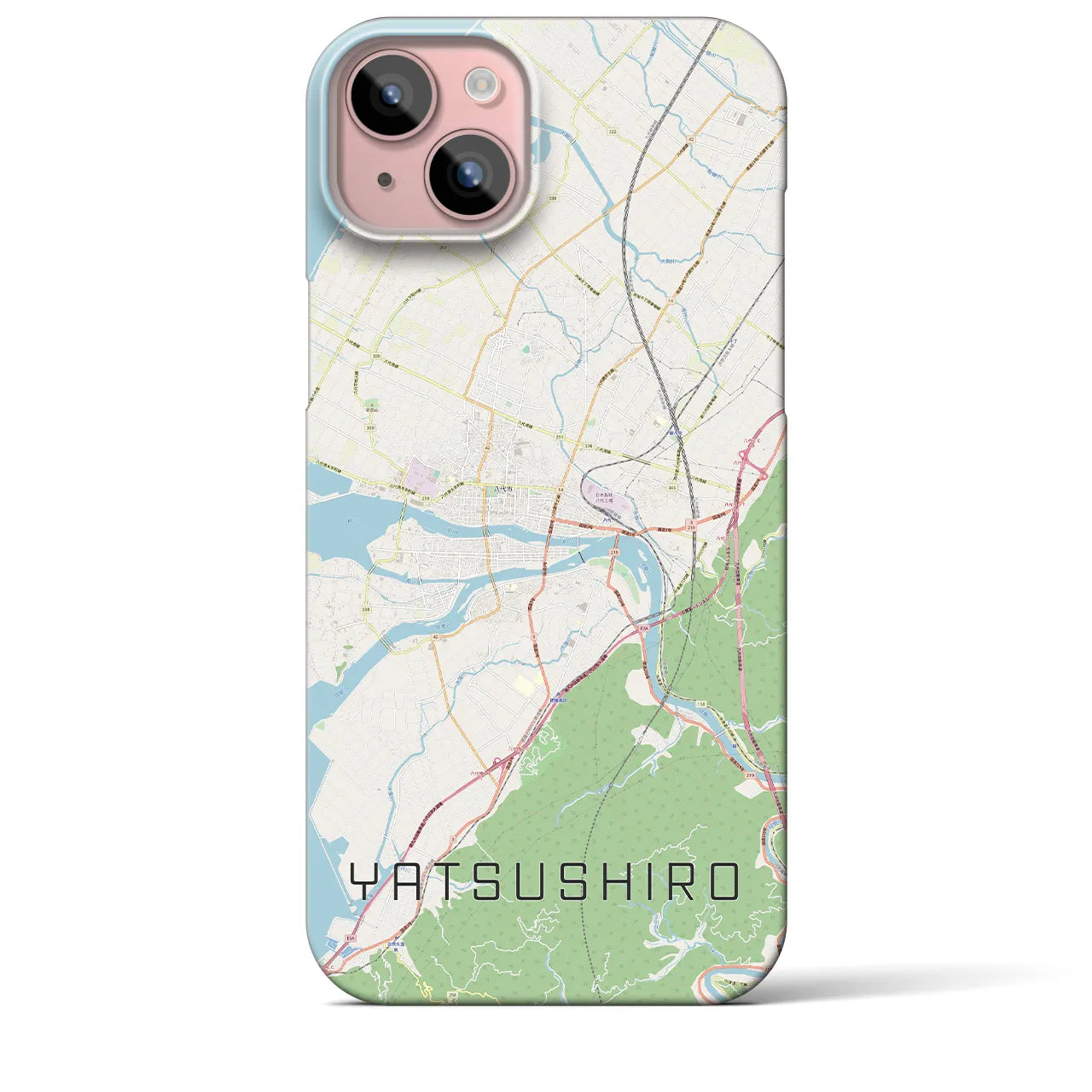 【八代（熊本県）】地図柄iPhoneケース（バックカバータイプ）