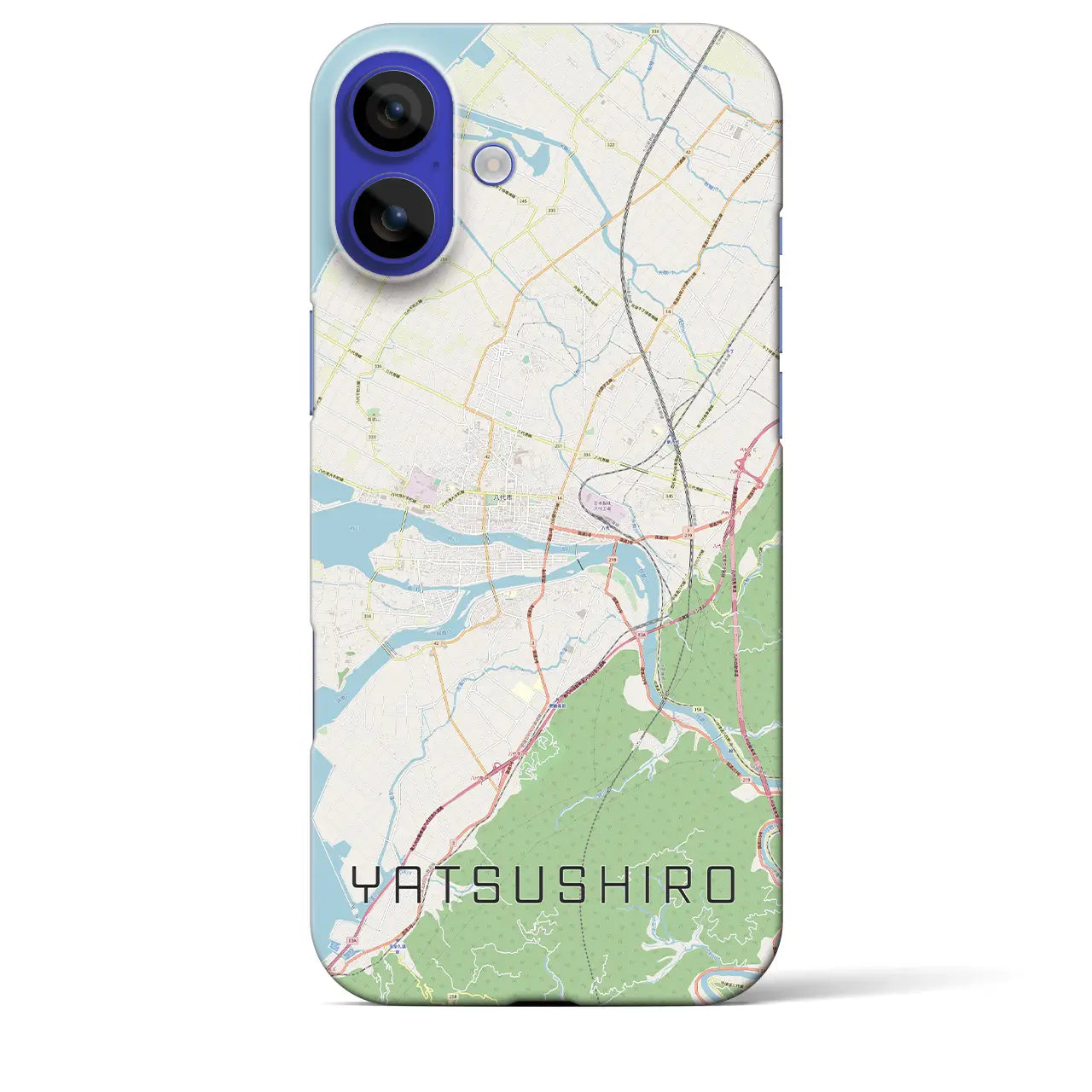 【八代（熊本県）】地図柄iPhoneケース（バックカバータイプ）ナチュラル・iPhone 16 Pro Max 用