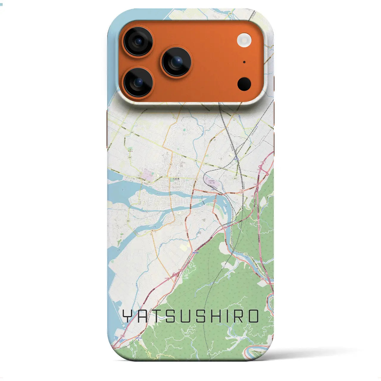 【八代（熊本県）】地図柄iPhoneケース（バックカバータイプ）