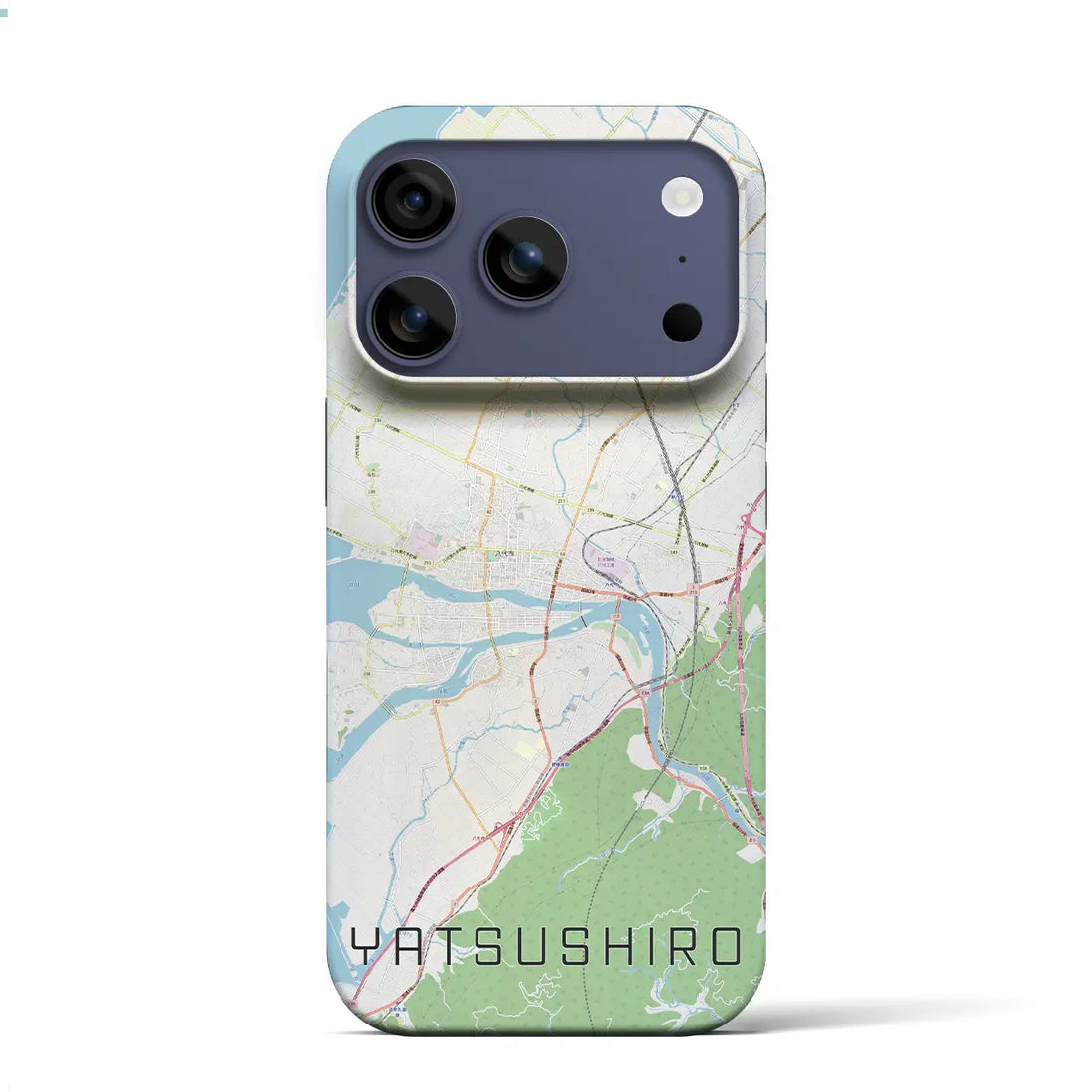【八代（熊本県）】地図柄iPhoneケース（バックカバータイプ）ナチュラル・iPhone 17 Pro Max 用