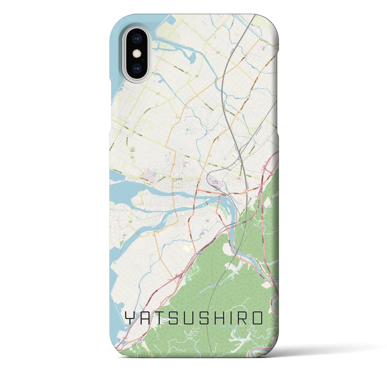 【八代（熊本県）】地図柄iPhoneケース（バックカバータイプ）