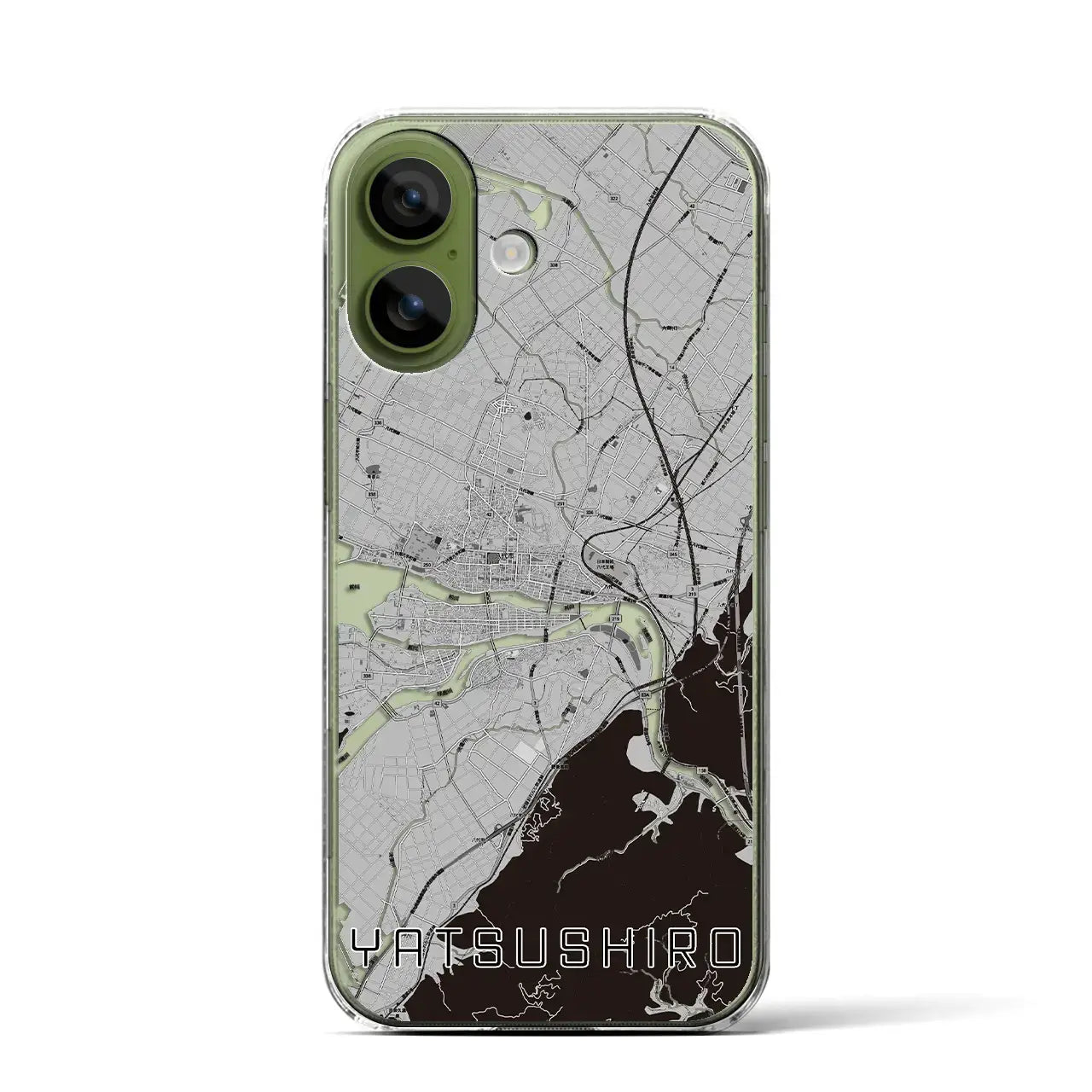 【八代（熊本県）】地図柄iPhoneケース（クリアタイプ）