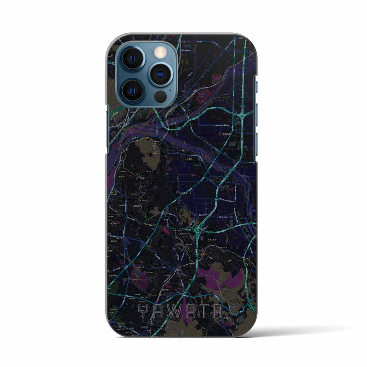 【八幡（京都府）】地図柄iPhoneケース（バックカバータイプ）