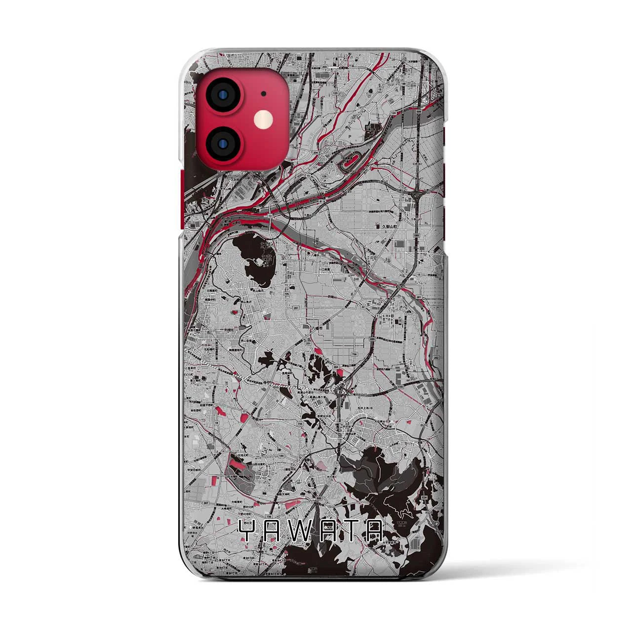 【八幡（京都府）】地図柄iPhoneケース（クリアタイプ）