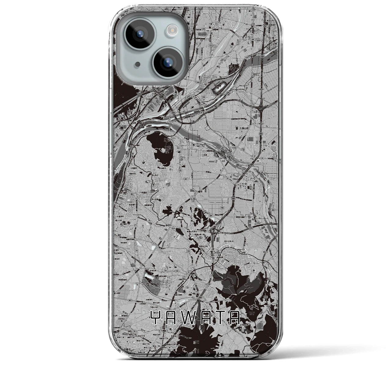 【八幡（京都府）】地図柄iPhoneケース（クリアタイプ）