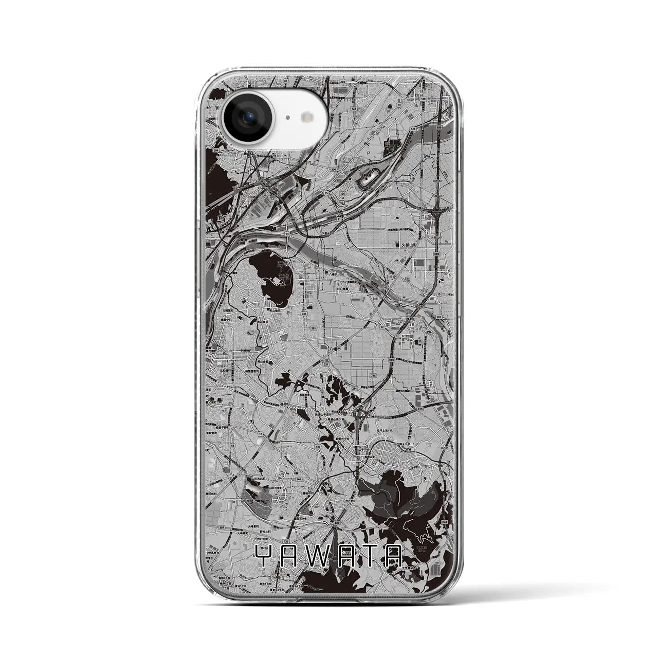 【八幡（京都府）】地図柄iPhoneケース（クリアタイプ）