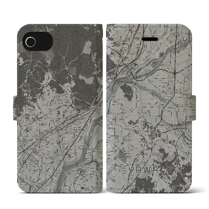 【八幡（京都府）】地図柄iPhoneケース（手帳タイプ）モノトーン・iPhone SE（第3 / 第2世代） / 8 / 7 / 6s / 6 用