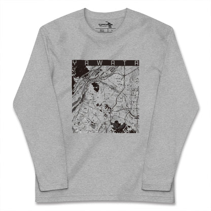 【八幡（京都府）（京都府）】地図柄ロングスリーブTシャツ