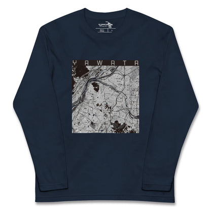 【八幡（京都府）（京都府）】地図柄ロングスリーブTシャツ