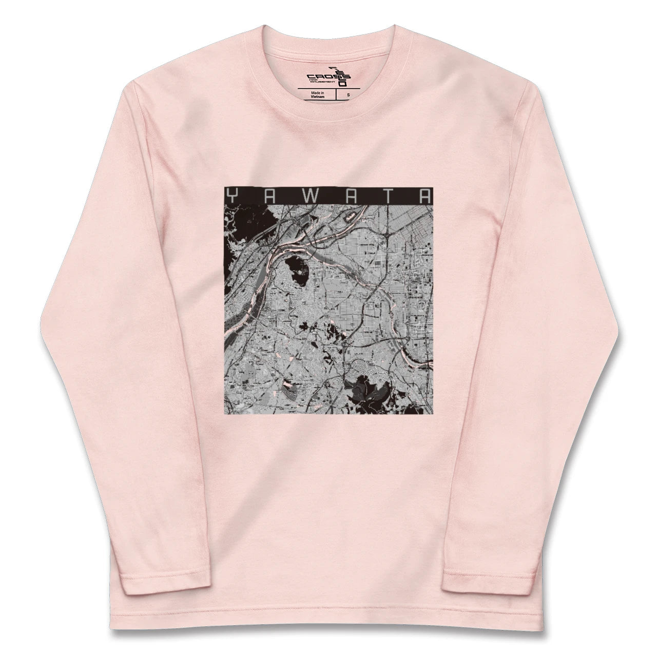 【八幡（京都府）（京都府）】地図柄ロングスリーブTシャツ