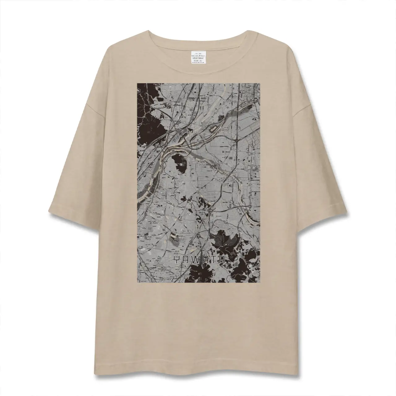 【八幡（京都府）（京都府）】地図柄ビッグシルエットTシャツ