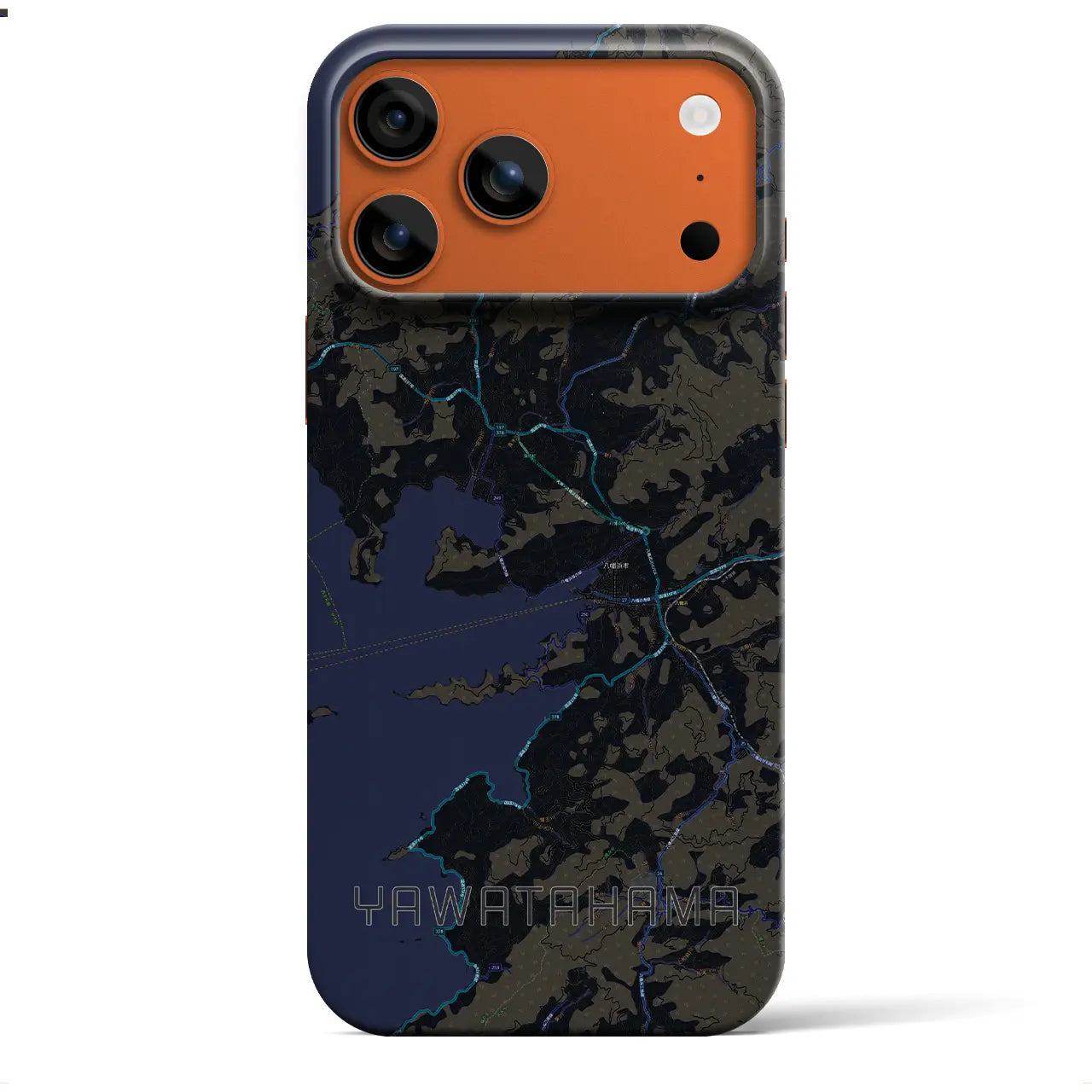 【八幡浜（愛媛県）】地図柄iPhoneケース（バックカバータイプ）