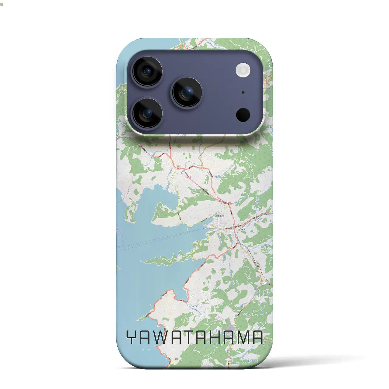 【八幡浜（愛媛県）】地図柄iPhoneケース（バックカバータイプ）