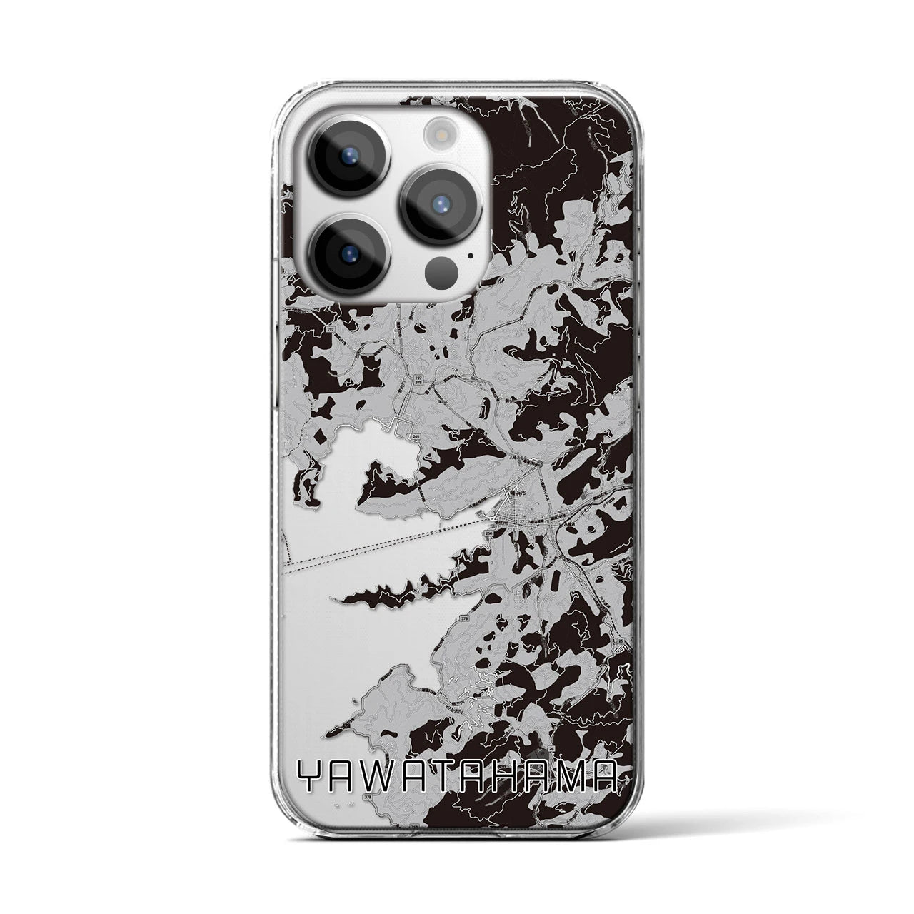 【八幡浜（愛媛県）】地図柄iPhoneケース（クリアタイプ）