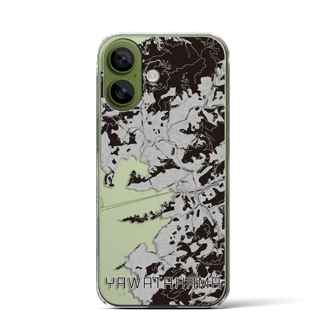 【八幡浜（愛媛県）】地図柄iPhoneケース（クリアタイプ）モノトーン・iPhone 17 Pro Max 用