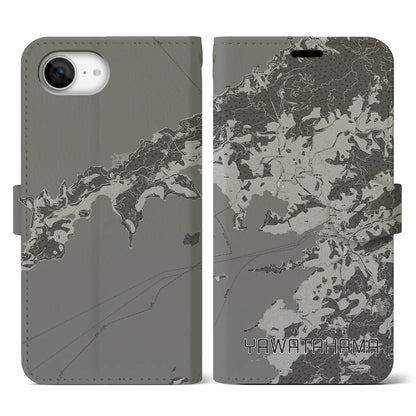 【八幡浜（愛媛県）】地図柄iPhoneケース（手帳タイプ）