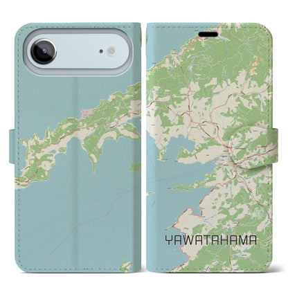 【八幡浜（愛媛県）】地図柄iPhoneケース（手帳タイプ）