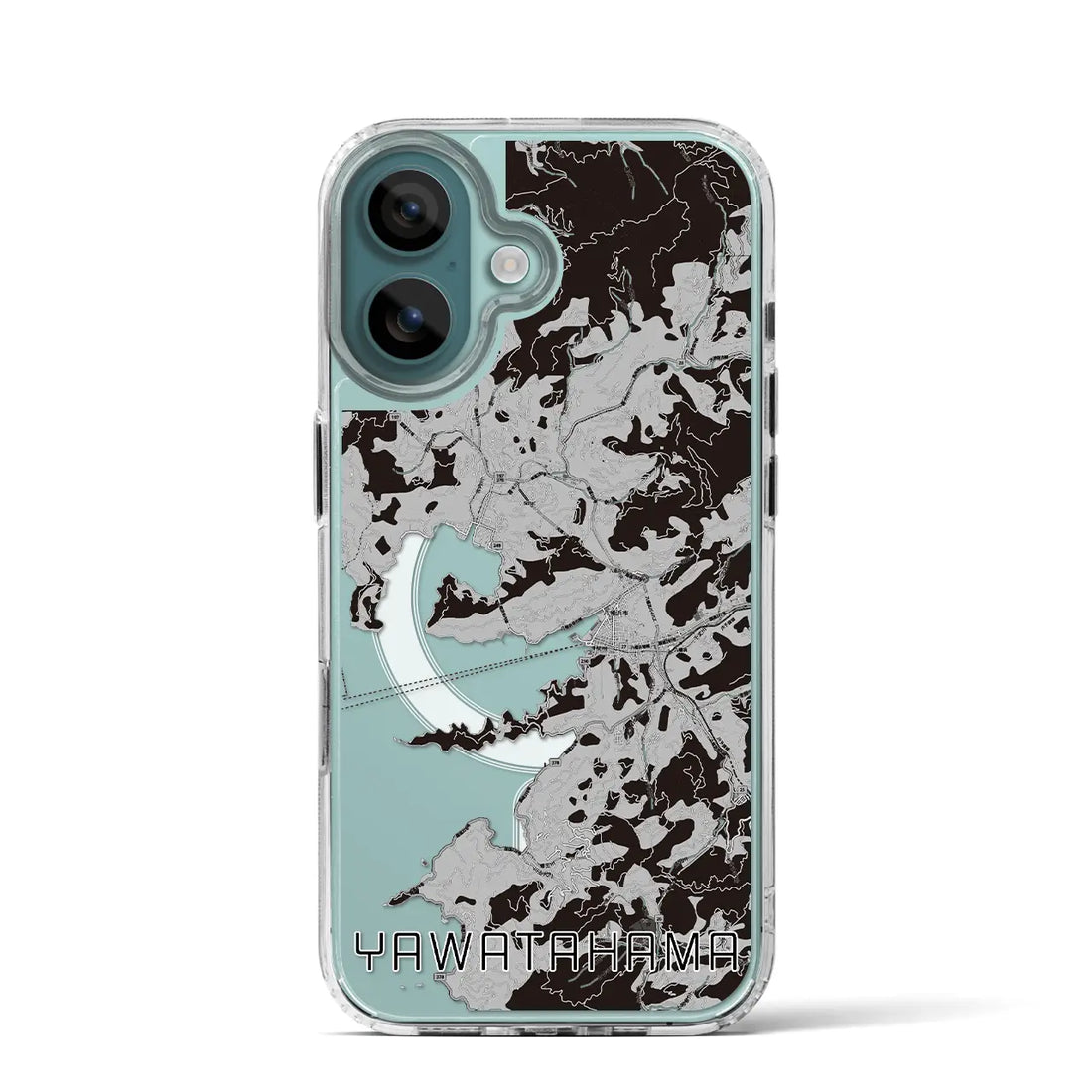 【八幡浜（愛媛県）】地図柄iPhoneケース（MagSafeタイプ）モノトーン・iPhone 16 Pro 用
