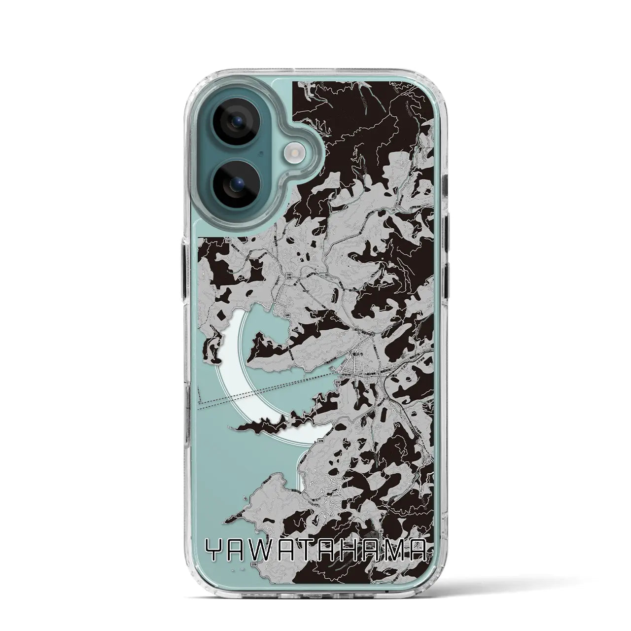【八幡浜（愛媛県）】地図柄iPhoneケース（MagSafeタイプ）モノトーン・iPhone 16 Pro 用