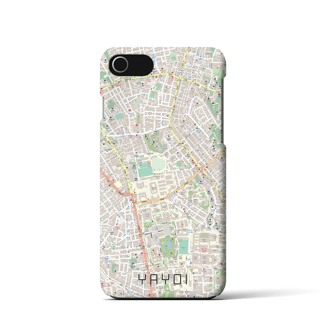 【弥生（東京都）】地図柄iPhoneケース（バックカバータイプ）ナチュラルiPhone SE（第3 / 第2世代） / 8 / 7 用＜アウトレット＞
