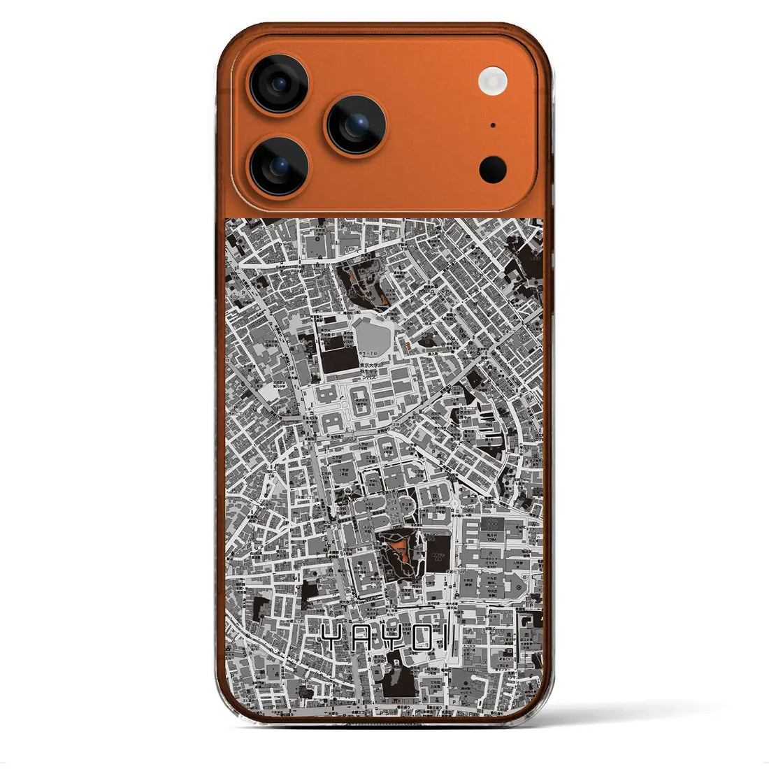 【弥生(東京都)】地図柄iPhoneケース(クリアタイプ)モノトーン・iPhone 17 Pro Max 用