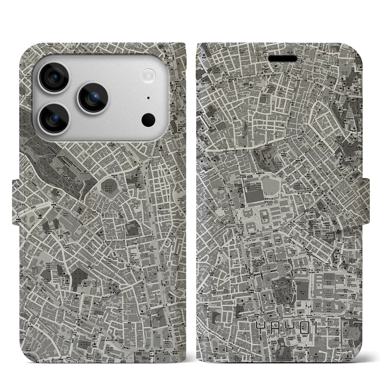 【弥生（東京都）】地図柄iPhoneケース（手帳タイプ）