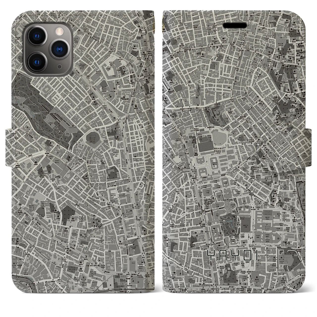 【弥生（東京都）】地図柄iPhoneケース（手帳タイプ）