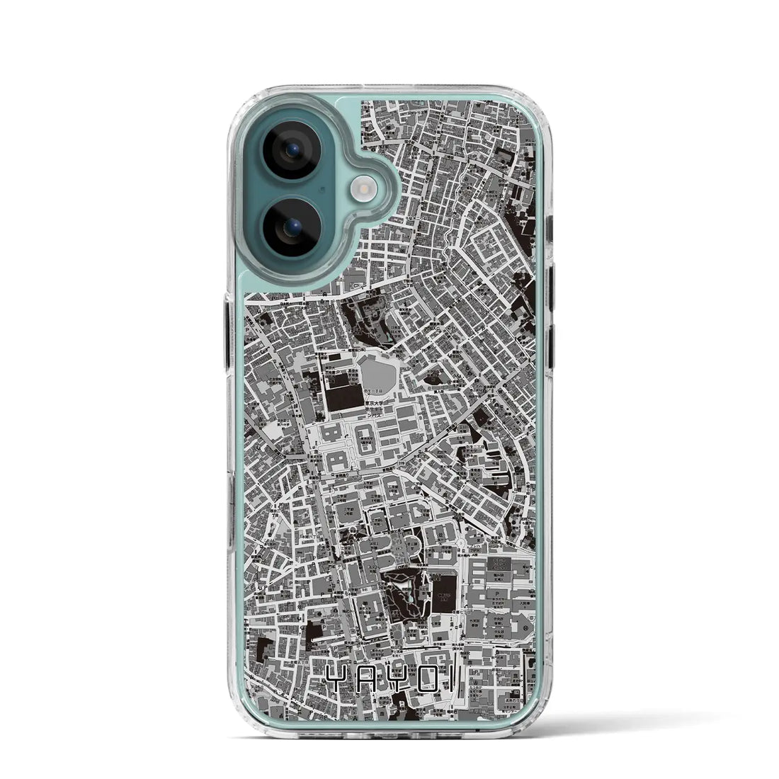 【弥生（東京都）】地図柄iPhoneケース（MagSafeタイプ）モノトーン・iPhone 16 Pro 用