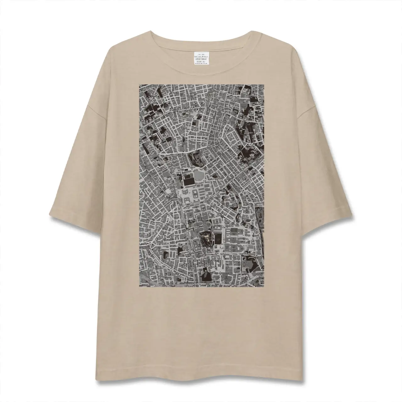 【弥生（東京都）】地図柄ビッグシルエットTシャツ